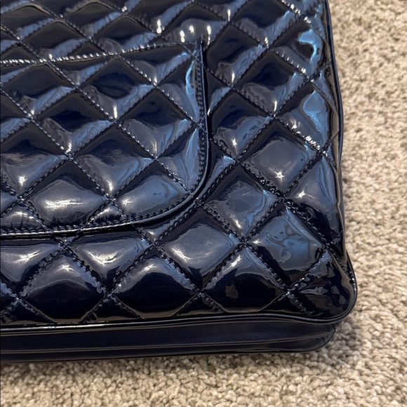 Chanel Navy Quilted Patter Accordion Shoulder Bag - Picture 10 of 16
